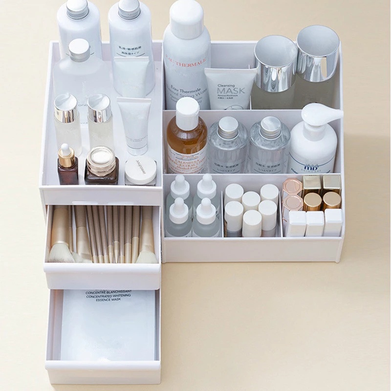 Large Capacity Cosmetic Storage Box / Makeup Drawer Organizer Jewelry Makeup Container Desktop Sundries Storage Box
