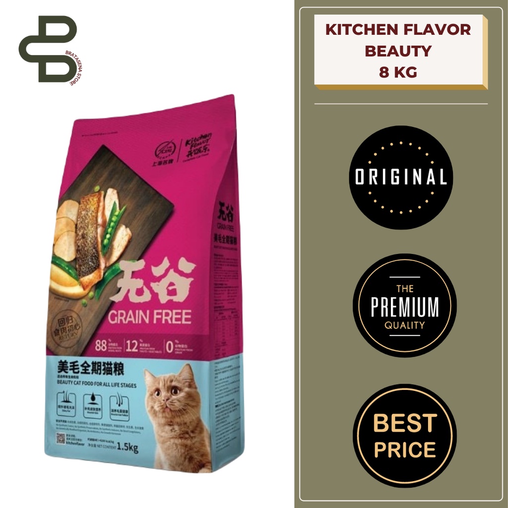 KITCHEN FLAVOR GRAIN FREE BEAUTY CAT FOOD 8KG (KHUSUS GOSEND/GRAB)