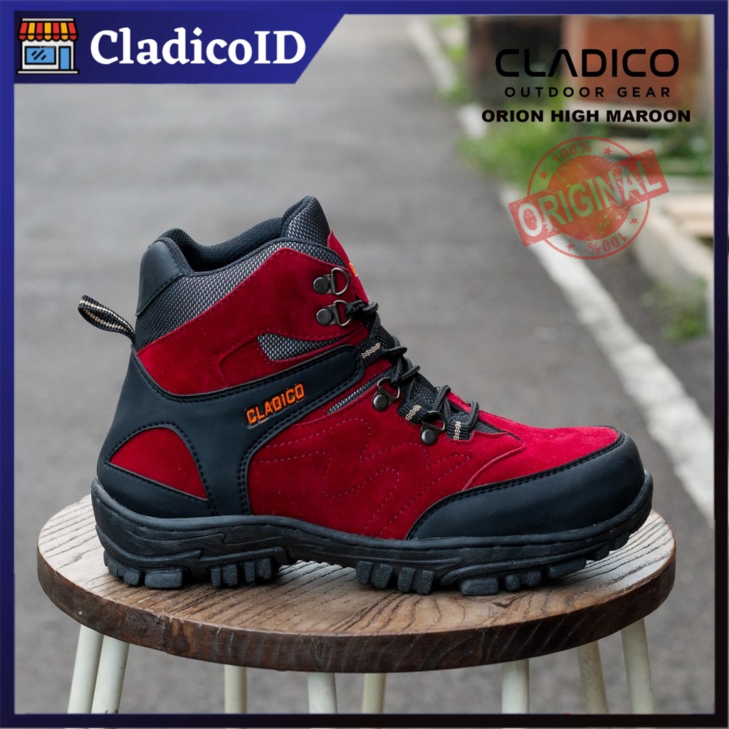 CLADICO Safety Orion Boot Tinggi Sefty Ujung Besi Sepatu Pria High Quality Premium Sol Karet Mentah Anti Slip tidak Licin Kerja Lapangan Proyek Haiking Mendaki Gunung Outdoor