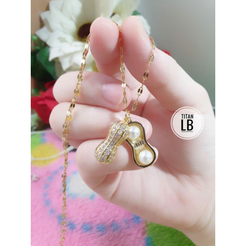 Kalung Titanium Kacang Gold N06022017