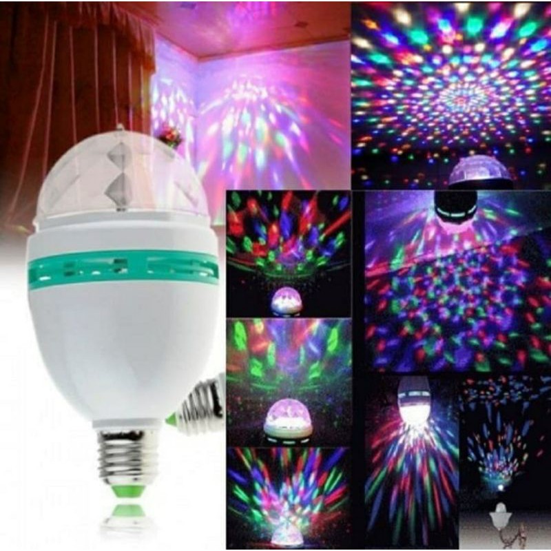 Lampu Disco LED Fitting Mini Party Light Otomatis Lampu Disko Warna Warni