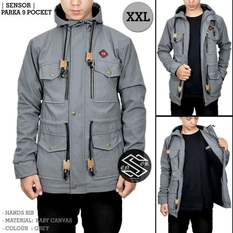 Jaket Parka Sensor Pria  Wanita outer  Militarry Army Mantel Outdoor Big Size