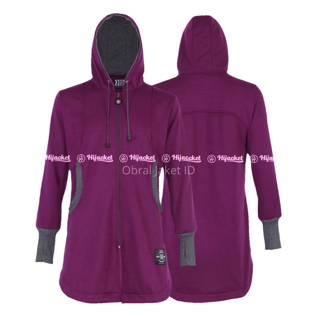 Hijacket Elektra Original Bandung | Jaket Hoodie Wanita Size L XL XXL Garansi 100%-BURGUNDY
