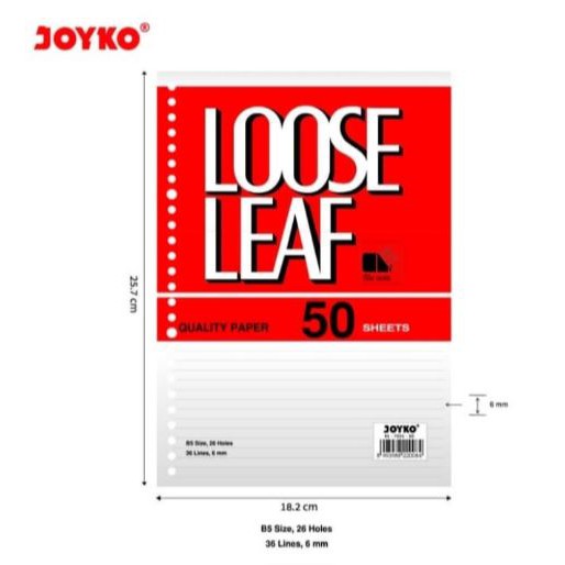 

Loose Leaf Kertas Isi Binder Joyko B5 - 50 Lembar