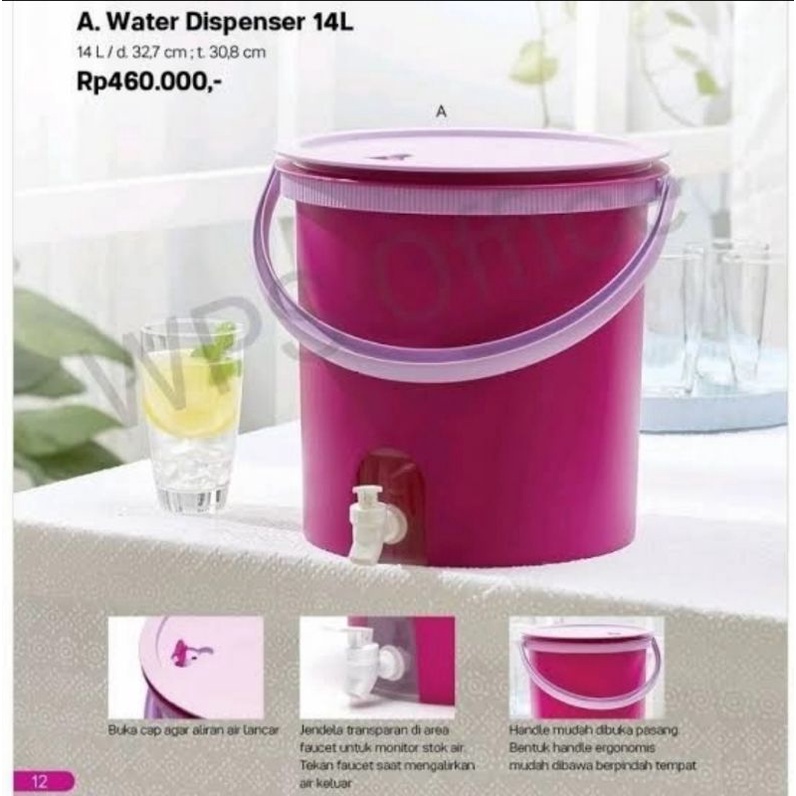 tupperware water dispenser 14 liter - dispenser air - wadah air galon - tempat air minum