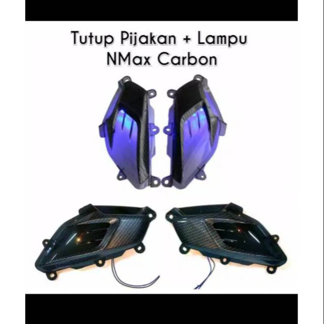 Cover Tutup Pijakan Kaki Nmax Karbon Plus Lampu Nemo