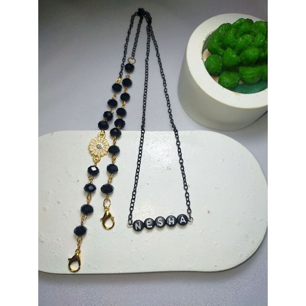 STRAP CRYSTAL BUNGA MATAHARI CUSTOM NAMA