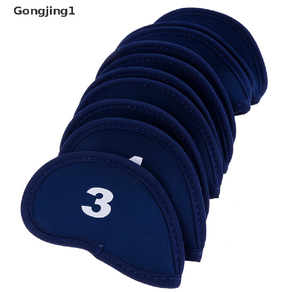 Gongjing1 10pcs Cover Pelindung Kepala Tongkat Golf Bahan Neoprene