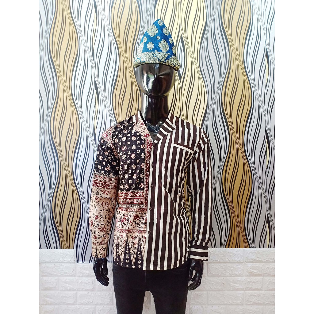 Kemeja Batik Lurik Kombinasi