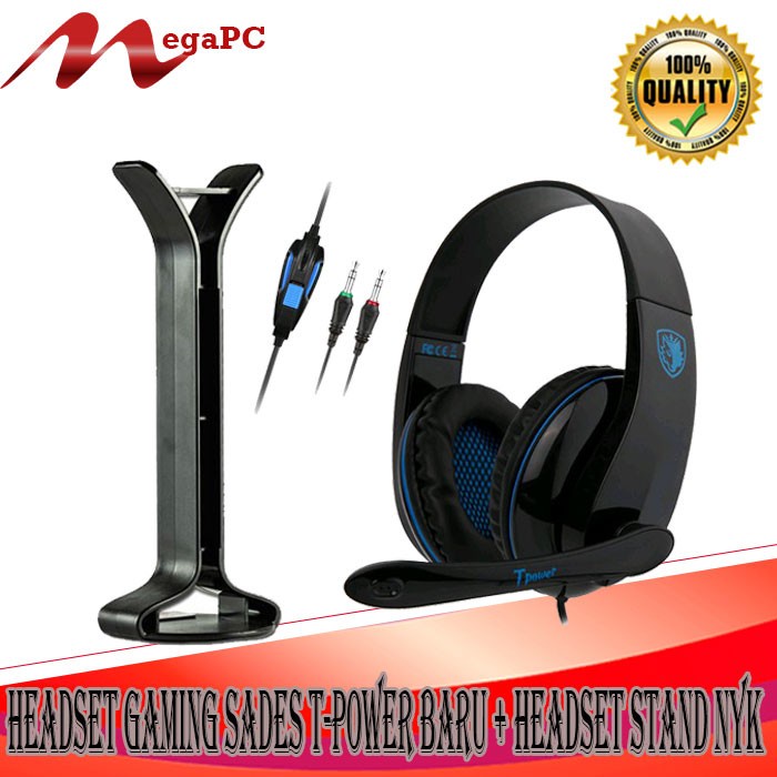 Headset Gaming Sades T-Power Baru + Headset Stand NYK