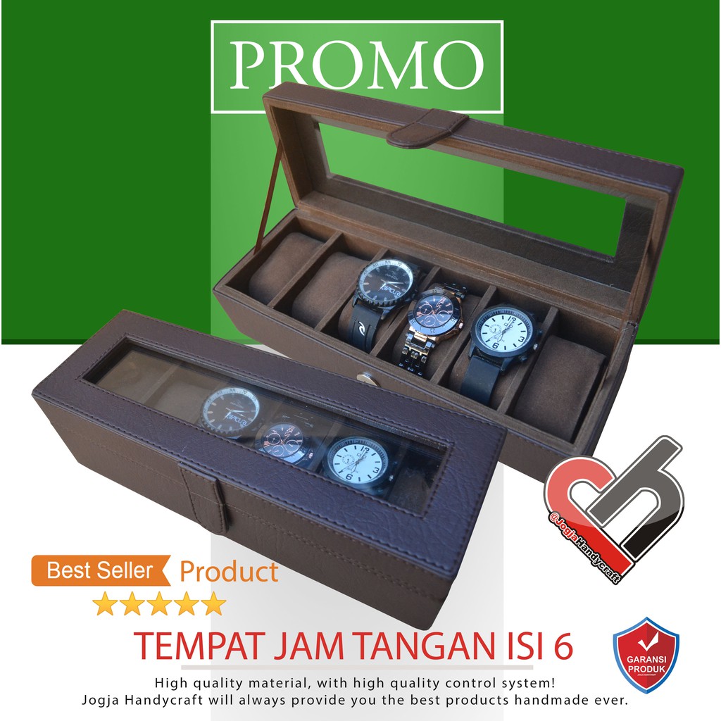 Box Tempat Jam Tangan Isi 6 – Kotak Penyimpanan Jam Kulit Elegan - Watch Box Organizer