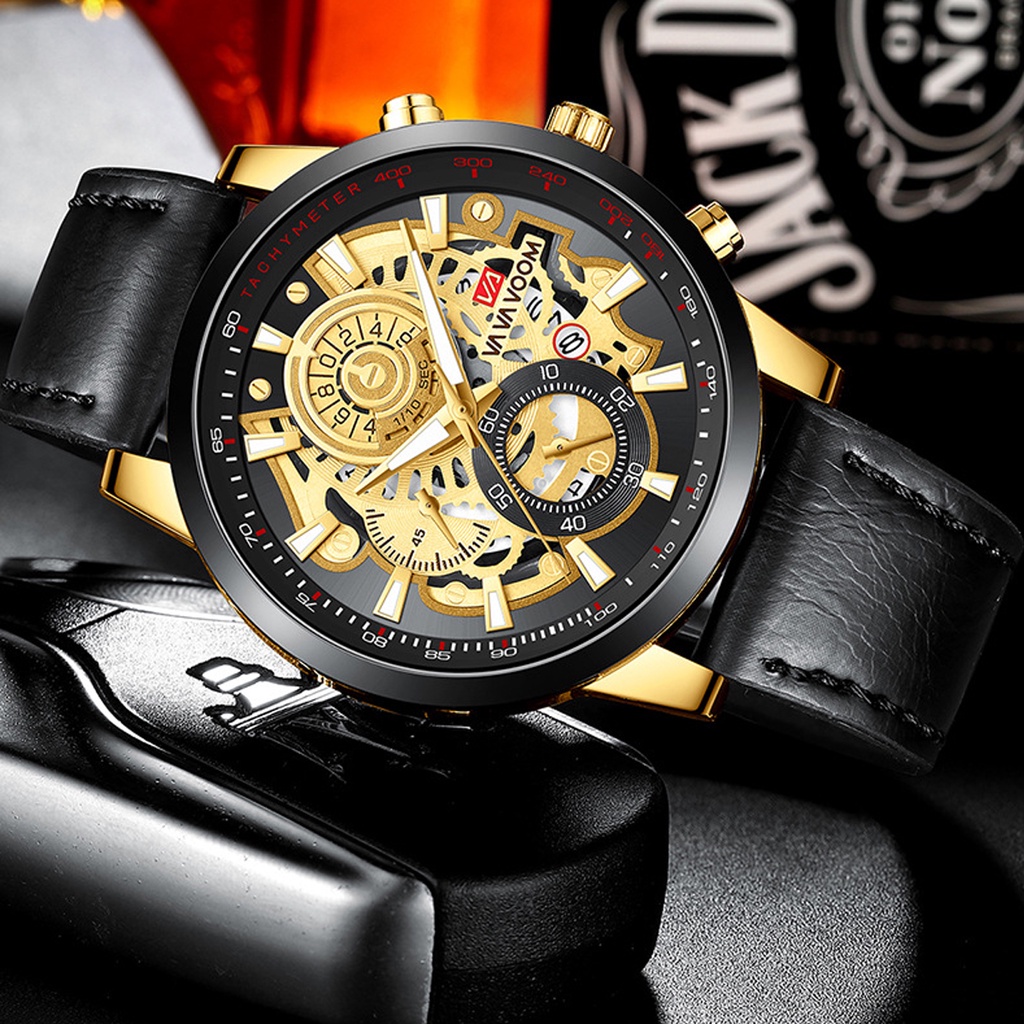 HARGA TERMURAH✅ Jam Tangan Pria Kulit Premium Asli Analog Premium Original Import New Model Terbaru Kasual Sporty Tahan Air Kalender Date Luminious Menyala Aksesoris Arloji Men's Watches Cowok Formal Kerja Keren Bergaya Trendy Anti Karat Sangcakra -JV11