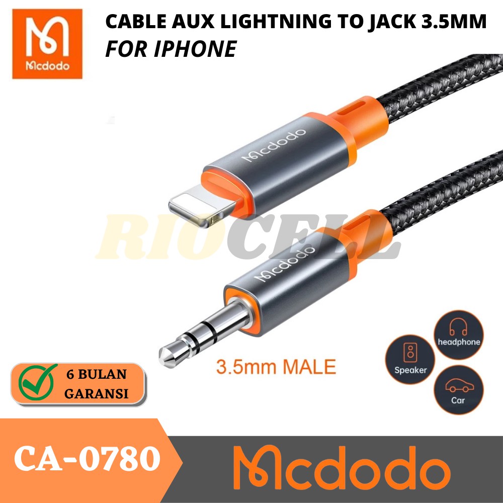 MCDODO Kabel Aux Lightning to jack 3.5mm to Speaker