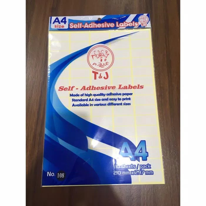 

T&J Labels SELF-ADHESIVE LABELS A4 NO. 108