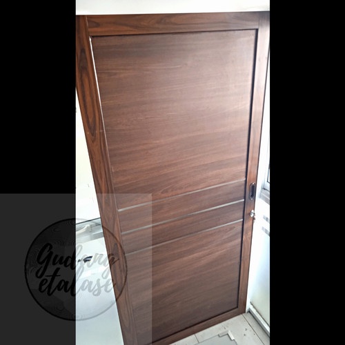 pintu rumah aluminium urat kayu/pintu sliding urat kayu