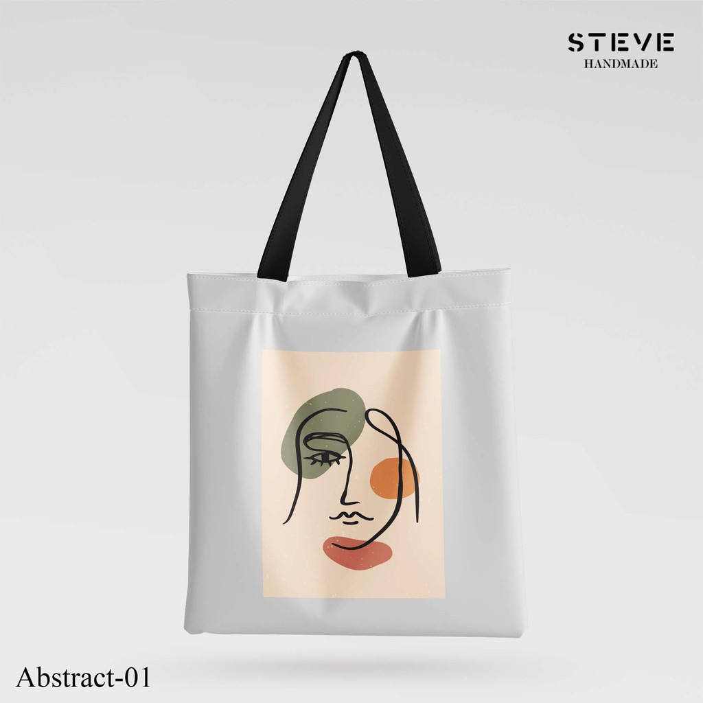 Tote Bag Kanvas TB3337 Tema Abstrak (Tas Belanja Canvas Cotton Custom)