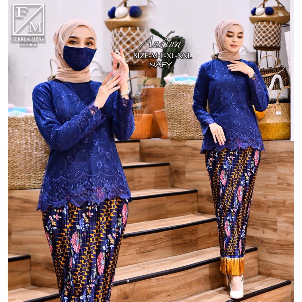 SET KEBAYA ANDINA TERBARU KEBAYA MODERN KEBAYA BRUKAT MODERN KEBAYA WISUDA KEBAYA BRUKAT TILLE/KEBAYA KONDANGAN TERLARIS