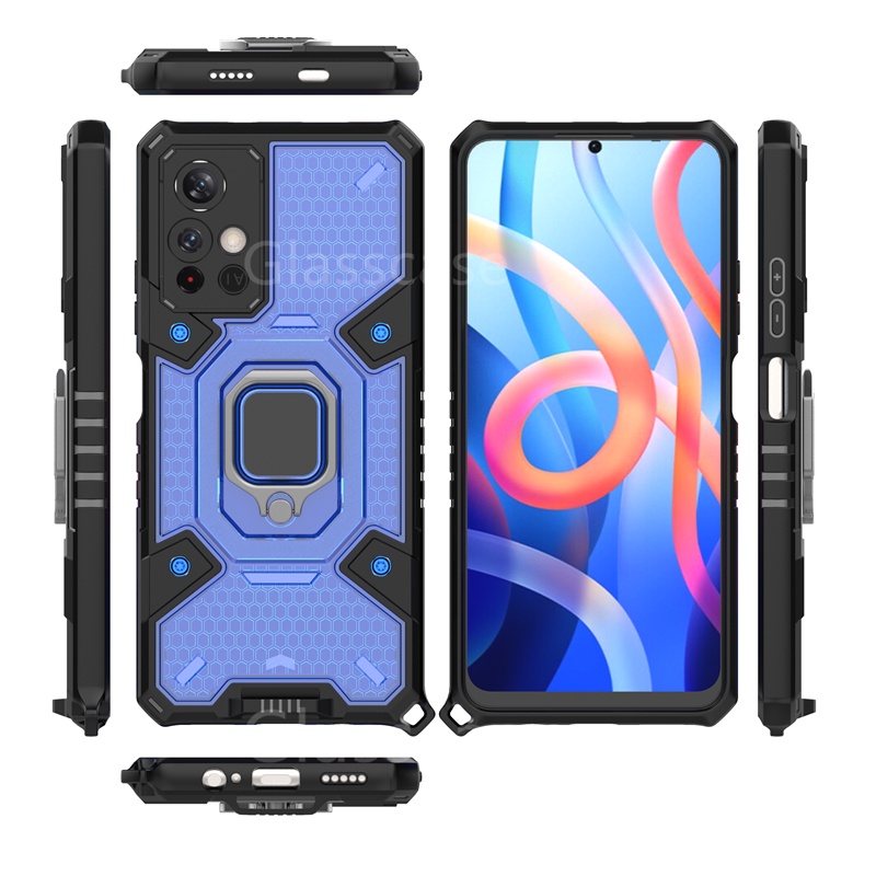 xiaomi redmi note 10 10s 11 11t pro plus 4g 5g phone case fashion armor bumper magnetic ring casing bracket stent protection hard cases shockproof back cover