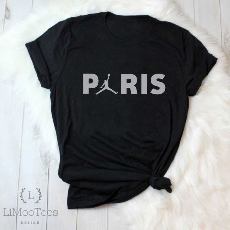 Kaos Cewek PARIS Jordan Baju Oblong Lengan Pendek Kaos Distro Cewek Logo Tshirt Women