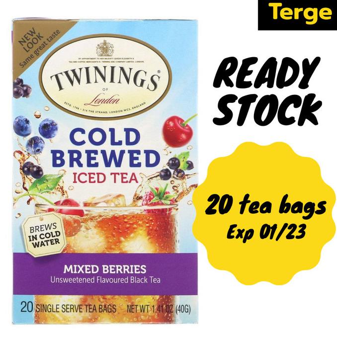 

(BISA COD) Twinings Cold Brewed Ice Tea Peach Mixed Berries Mint English 20 bags KOMPLIT Kode 1073