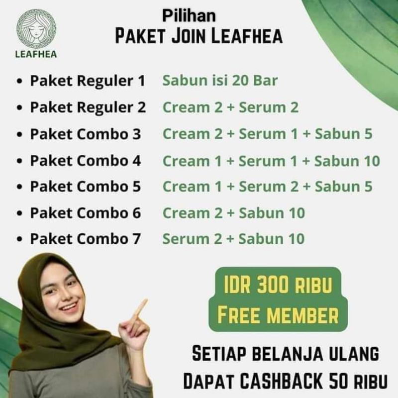 Paket Sabun, Serum dan Cream Leafhea