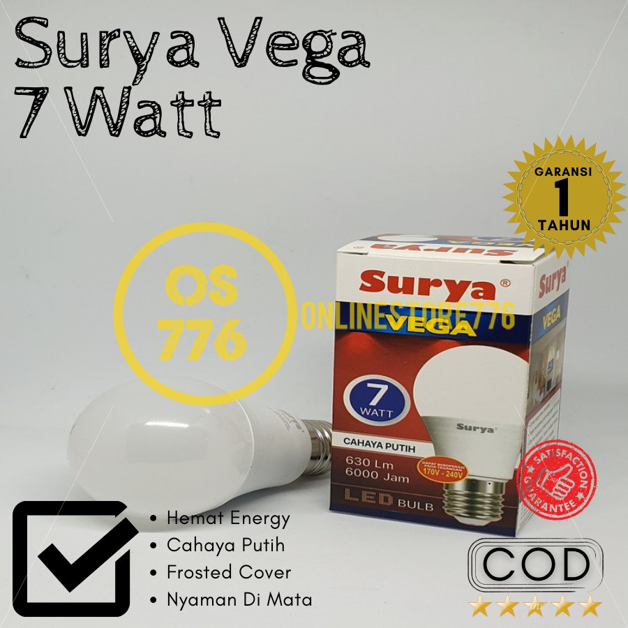 Lampu Surya Vega 7w Lampu LED 7 Watt Bohlam