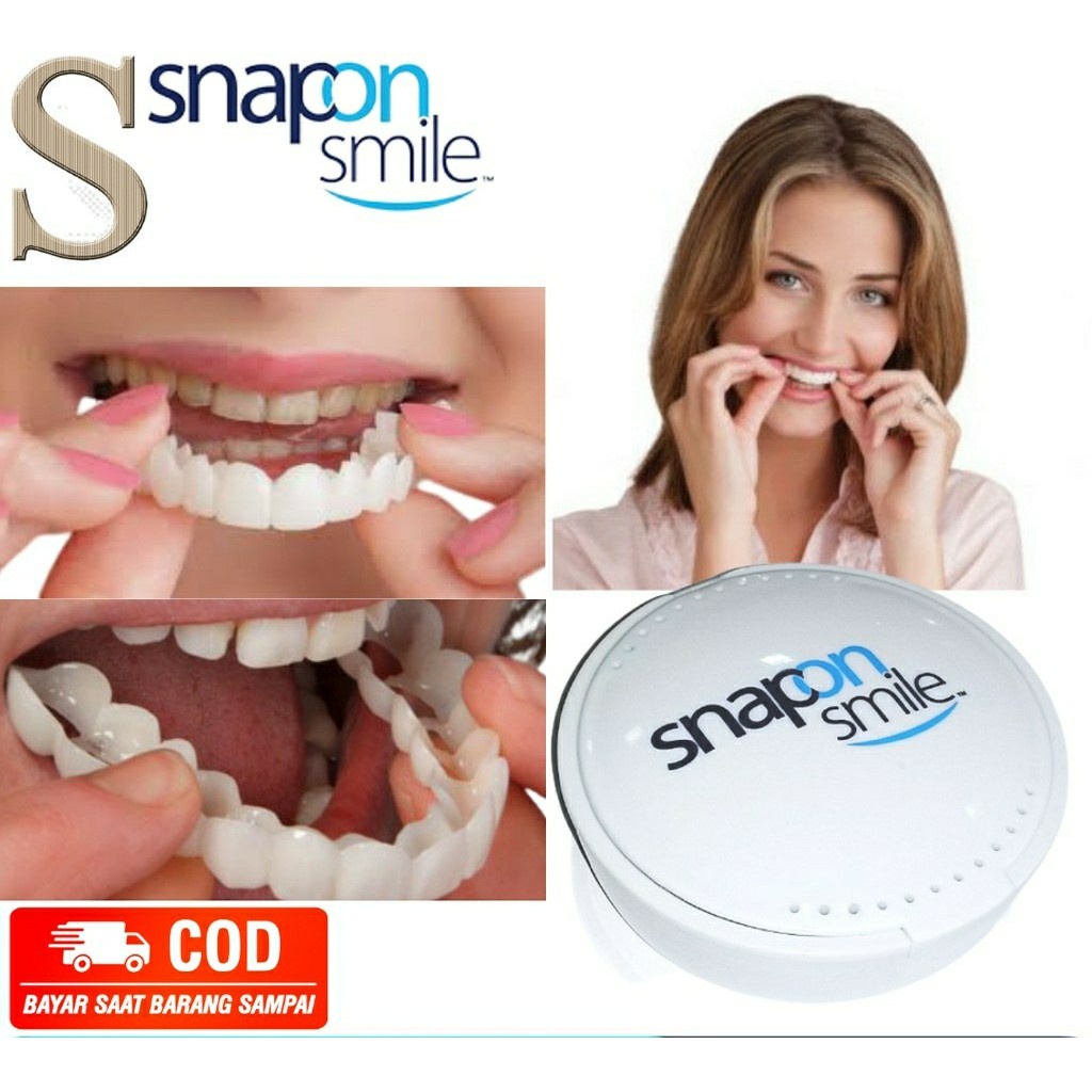 Snap On Smile Premium Gigi Palsu Instan Estetik – Dental Veneer Putih Natural untuk Gigi Atas & Bawa