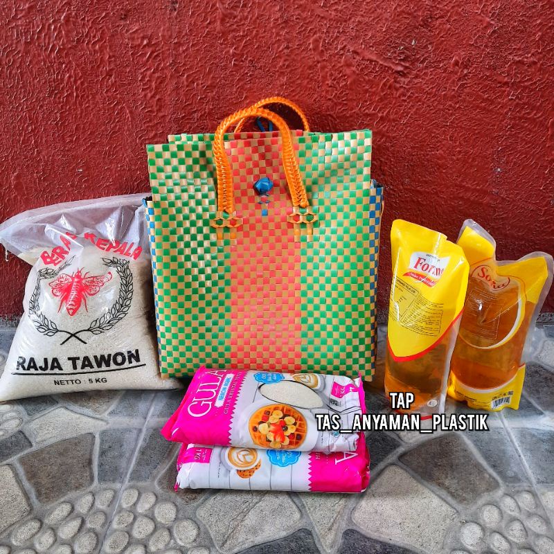 Tas Parcel Lebaran Sembako Ulang Tahun Anyaman Grosir Size L