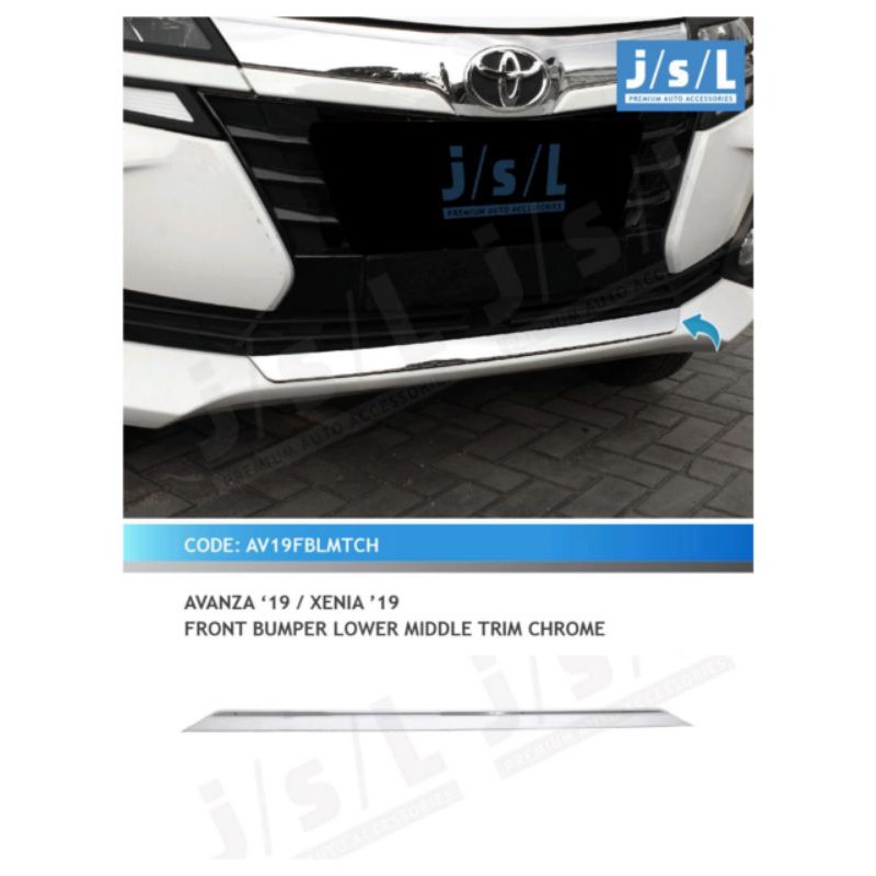 list bumper depan avanza xenia 2019 front bumper trim chrome jsl