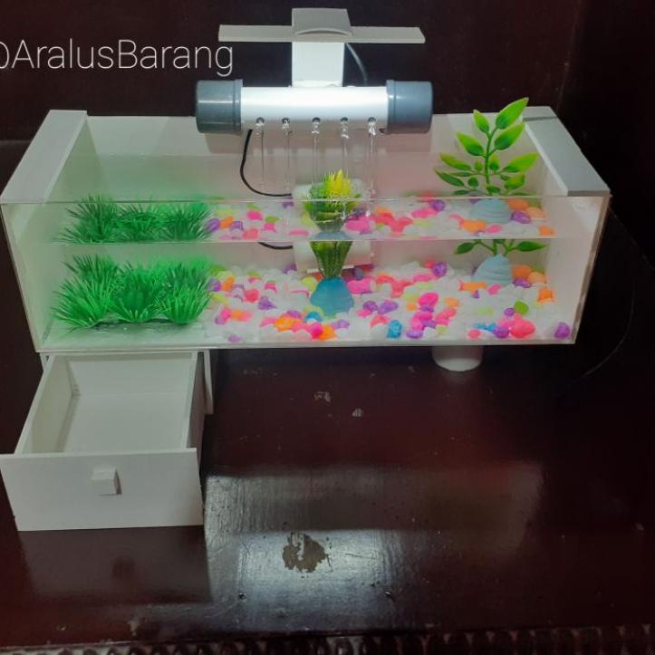 Serbuuuu.. Aquarium Mini Fullset Dengan Pompa Dan Filter / Aquarium Akrilik Fullset / Aquarium / Aqu