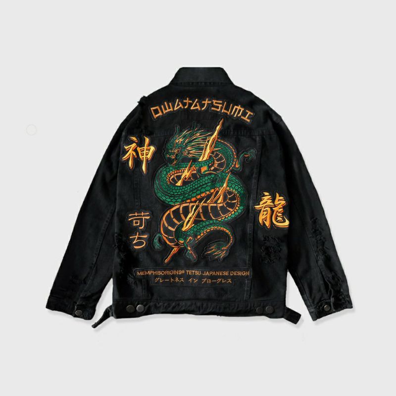 Jeket Denim black hustle - Bandung Underground