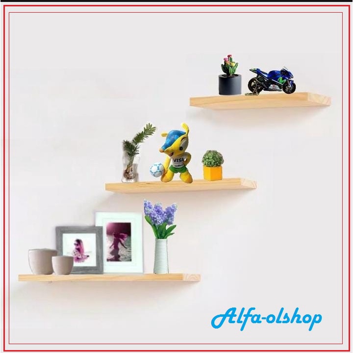 3 Pcs Rak Ambalan Melayang Dinding minimalis Murah / Floating Shelves