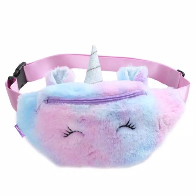 Waist Bag Bludru Lembut Tas Pinggang Selempang Anak Korea Tas Import