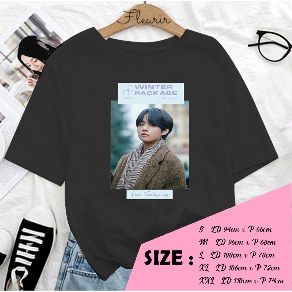 FLEURIR - KAOS TAEHYUNG WINTER KAOS  KPOP WANITA DEWASA LENGAN PENDEK TEE UNISEX OVERSIZE JUMBO