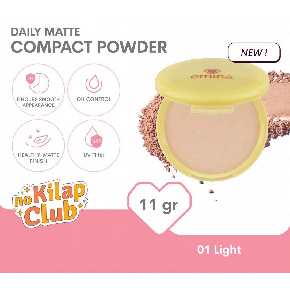 ✿ELYSABETHME✿ Emina daily matte  bb cream compact loose powder alas bedak cocok untuk remaja