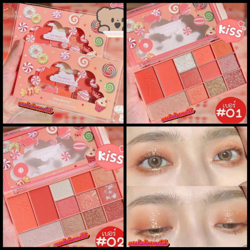 TERMURAH !!! KISS BEAUTY LOLLIPOP EYESHADOW +HIGHLIGHTER+BLUSH ONE NO.87138