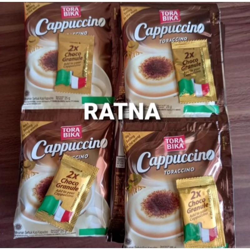 

TORABIKA CAPPUCCINO TORACINNO 25Gr With CHOCO GRANULE ( 1 Renteng isi 10 Sachet)
