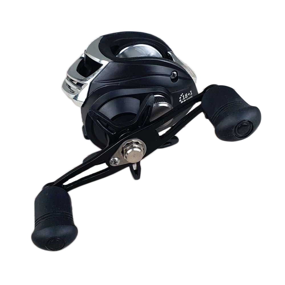 YUMOSHI Reel Pancing Baitcasting 18+1 Ball Bearing 7.2:1 Left Hand - AK201 - Black