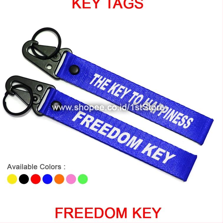 [KODE PZ9DG] GANTUNGAN KUNCI FREEDOM KEY TO HAPPINESS KEYCHAIN MOTOR MOBIL PREMIUM BEST HIGH QUALITY