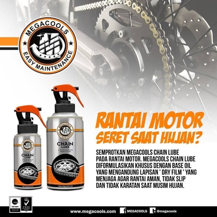 Megacools Chain Lube 300mL Cairan Pembersih Pelumas Rantai Motor