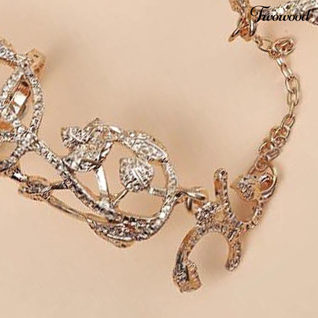 Cincin Rantai Berlian Imitasi Anti Alergi Oksidasi Desain Bunga Gaya Retro Untuk Hadiah