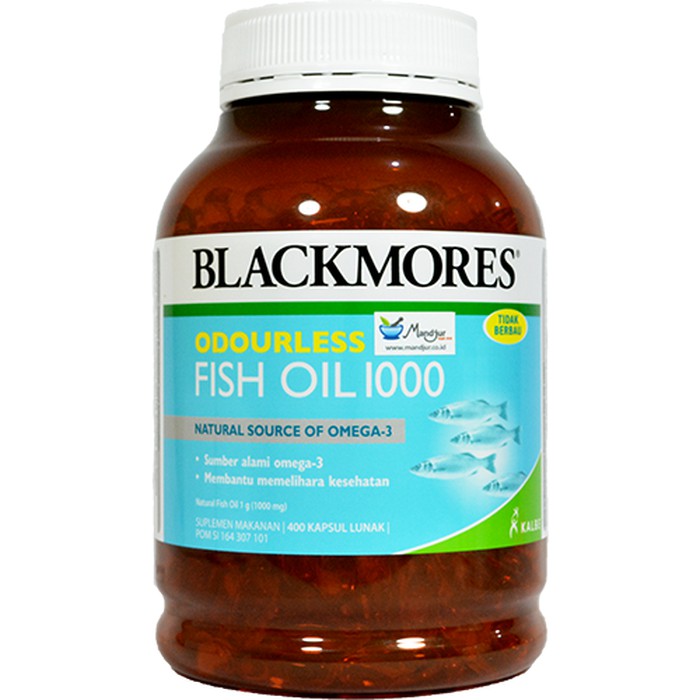 Blackmores Odourless Fish Oil 1000 mg - Isi 400 Kapsul Lunak