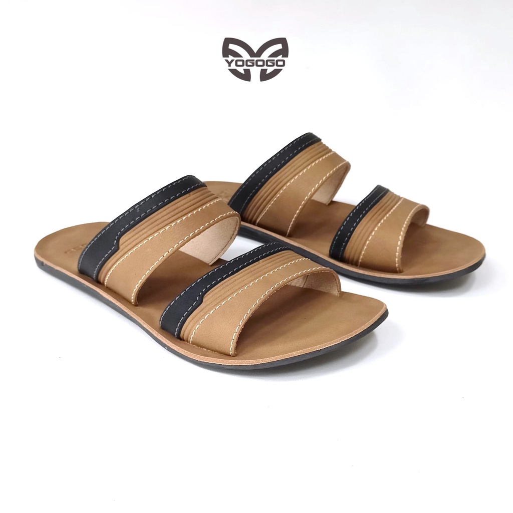 YOGOGO Sandal Selop Kulit Pria Sendal Slide Casual Yogogo Original size 39-43