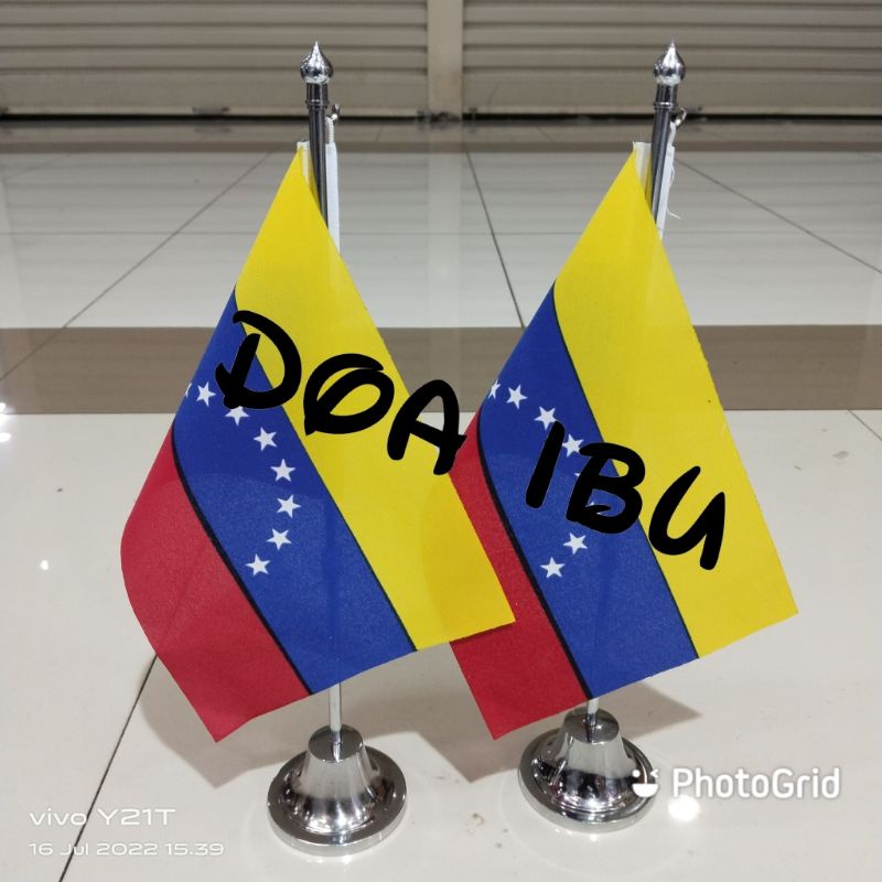

best seller tiang stenlis meja+bendera VENEZUELA ready stock