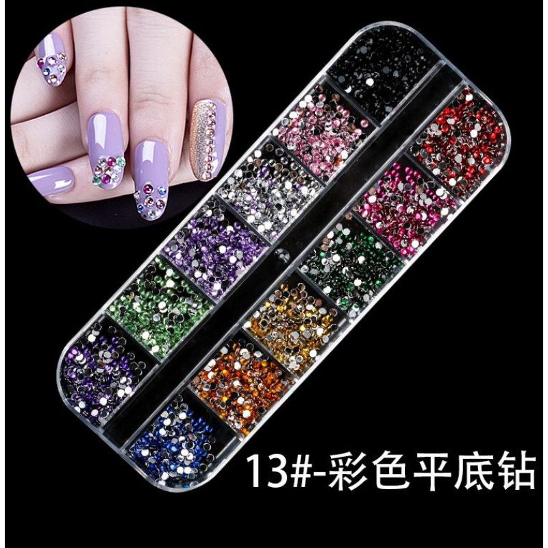 1 Set Hiasan Kuku Aksesoris Nail Art Hollow Metal Nail Art Decor Rhinestone