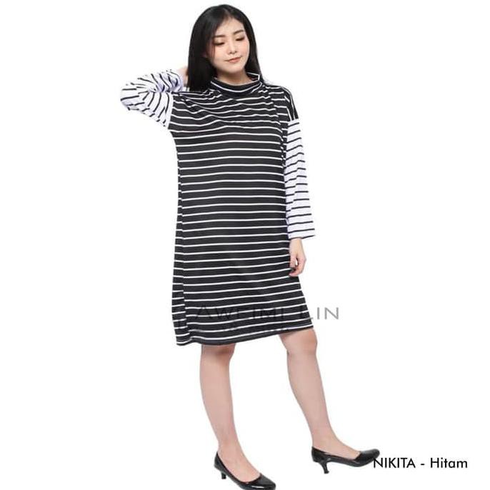Barang Berkualitas MINI DRESS WANITA JUMBO LENGAN PANJANG NIKITA PROMO