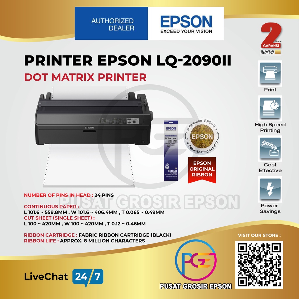 PRINTER EPSON LQ 2090II LQ-2090II LQ2090II DOT MATRIX