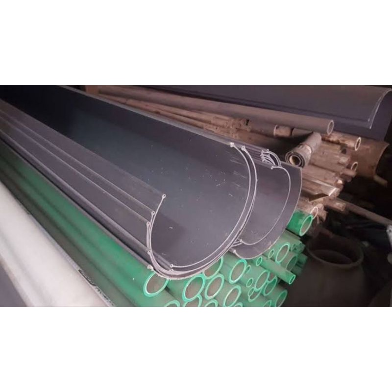 talang air pvc merk GEMILANG setengah lingkar bulat 6inch