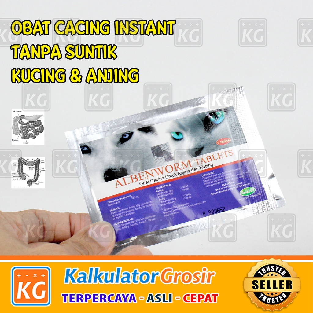 Albenworm Tablets - Obat Cacing Kucing Murah Obat Cacing Anjing Murah Cat &amp; Dog Tablet / Raid All / Obat Cacing Kucing Anjing / Hewan / Pet Makan Mulut