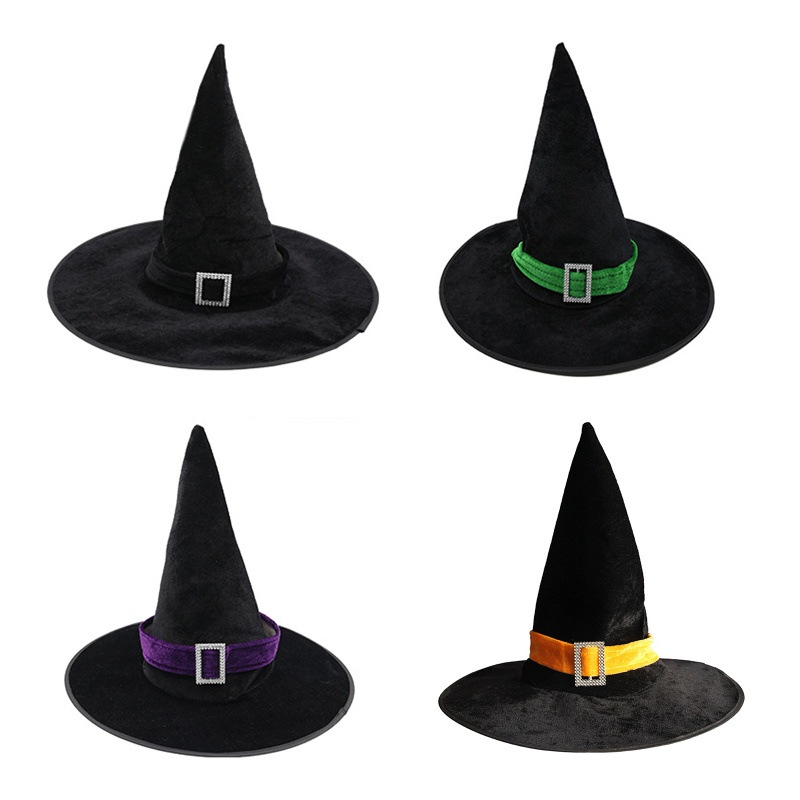 Zzz Topi Penyihir Bahan Velvet Untuk Pesta Halloween